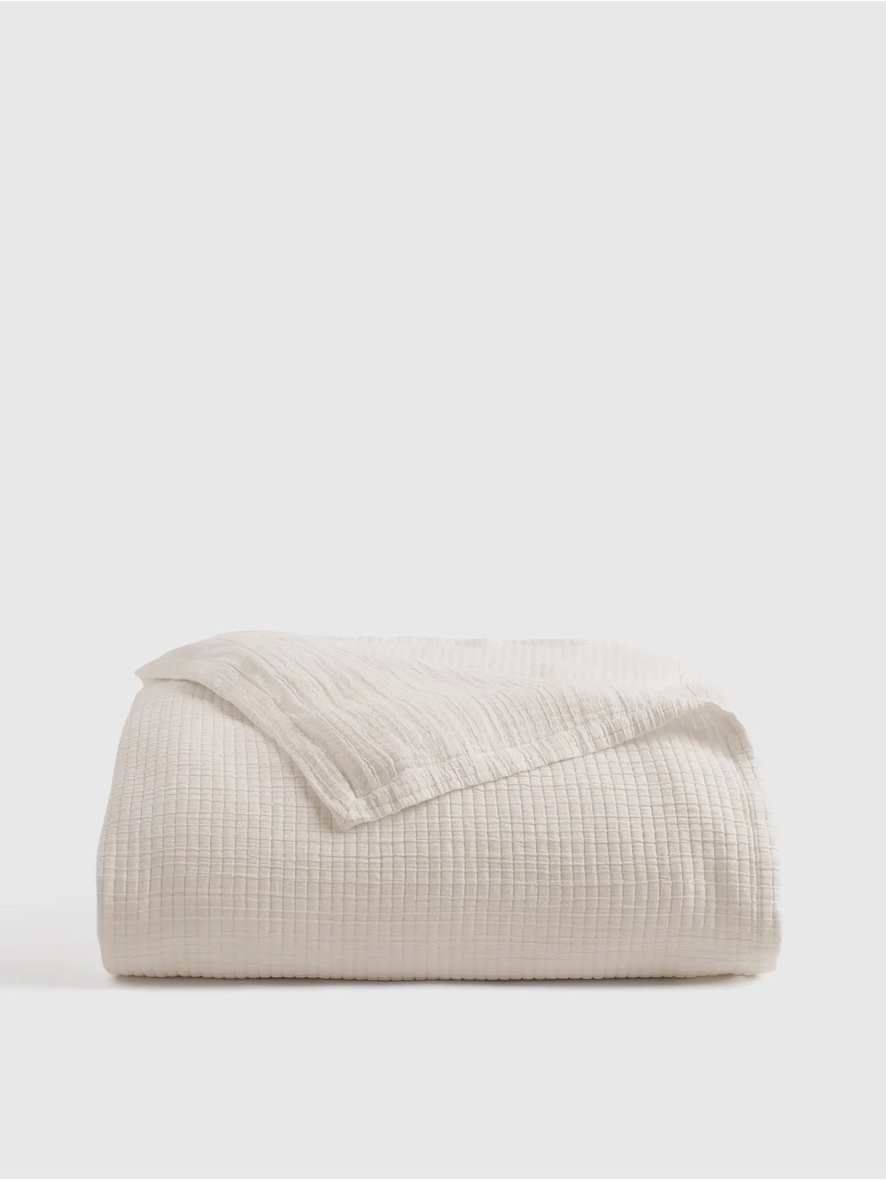 QUINCE Organic Cotton KING size Coverlet - IVORY - NEW